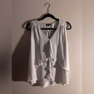 Renuar Silvery White Draped Blouse